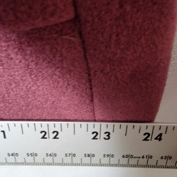 Veloura By Item House Womens Fleece Coat Sz 12 Button Front Lined Plum VTG USA - Picture 8 of 11